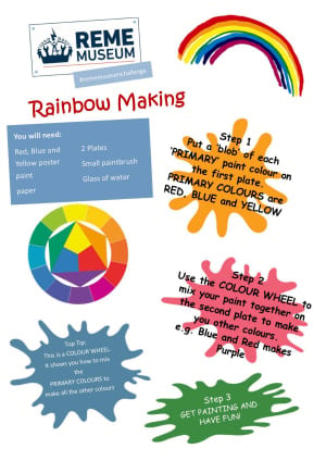 Worksheet with instructions for Rainbow Making activity