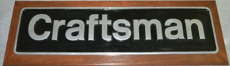 Image shows a nameplate reading "Craftsman"