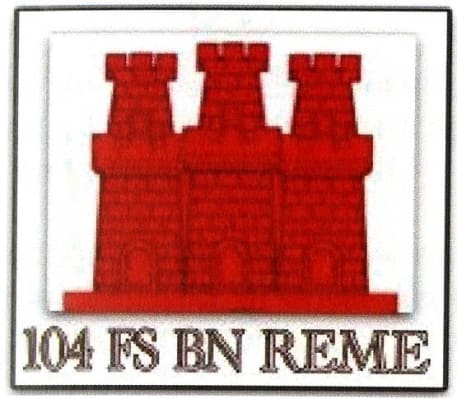 red castle emblem of 104 FS Battalion